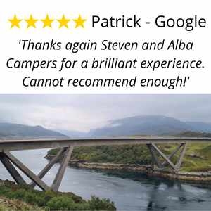 Alba Campers 5 Star Review, Scotland